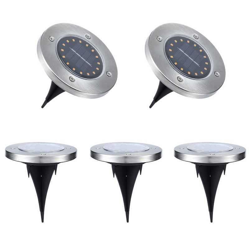 5Pcs Solar Power Underground Light Landscape Lamp 16 LED RainProof