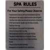 BUILDINGSIGNS SPA Rules Sign (Silver, Rust Free Aluminium 8X12)-REF24-10