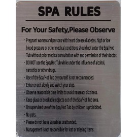 BUILDINGSIGNS SPA Rules Sign (Silver, Rust Free Aluminium 8X12)-REF24-10