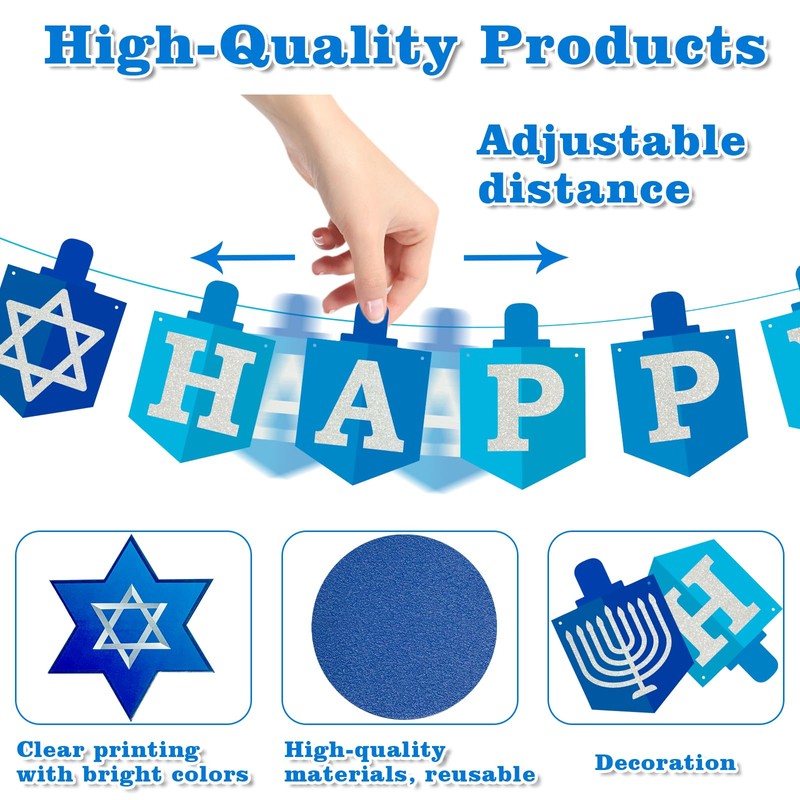 Hanukkah Decorations Banner Happy Hanukkah Sign Banner Chanukah Decorations for