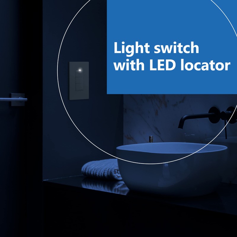 LIDER Minimalist Design Matte Finish Lighted Triple Switch with Screwless