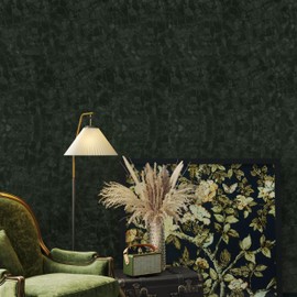 Abyssaly Dark Green Peel and Stick Wallpaper - Modern Textured Embossed Wall Paper - Removable Self Adhesive Vinyl Wrap Waterproof Contact Paper for Bathroom Bedroom Countertops Cabinet Home Decor