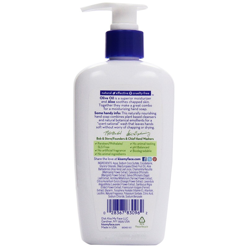 Kiss My Face, Liquid Moisture Soap, Olive & Aloe, 9