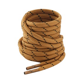 CCSOFTIME 2 Pairs Heavy Duty Walking Boot Laces,Strong Boot Laces for Berghaus Hiking,Work Boot Laces,Steel Toe Cap Boots,4.5mm Thick Round Shoelaces for Womens Mens Kids,Tan Black-160CM