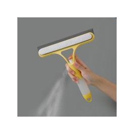 3 in 1 Window Cleaning Scraper, Window Squeegee, Easy ToClean Glass Scraper with Spray Bottle, Multi-functionHousehold ltems Cleaner Kit:_Yellow