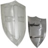 Medieval Warrior Functional Knight Crusader Cross Shield Silver