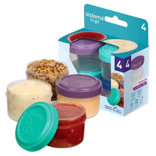 Sistema To Go Collection 1.18 oz. Salad Dressing Containers