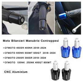 22 mm 7/8 Inch Handlebar Ends CNC Handlebar Weights for CFMOTO 400NK 450SR 400GT 650MT 650NK 650GT 800MT 250SR 300SR 150NK 250NK - Blue