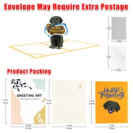 GREETING ART Fathers Day Card From The Dog, Happy Father's Day Card, Father's Day Pop Up Cards for Men, Dad, Husband, Grandad, Grandpa