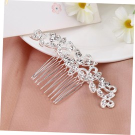 WOONEKY Bridal Hair Comb Elegant Zinc Alloy Headpiece Shining Rhinestones Beautiful Wedding Hair Accessories for Brides Dancers and Special Events White