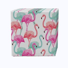 Fabric Textile Products, Inc. Napkin Set of 4, 100% Cotton, 20x20, Flamingo Beach