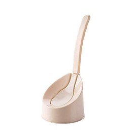 Hemio No Tote Corner Toilet Brush Set Long Handled Toilet Brush with Floor Wash Brush Toilet Brush (Brown)