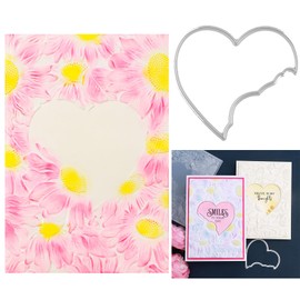 Briartw Sunflower Heart 3D Embossing Folder with Coordinating Cutting Dies - Deep Textured Designs for Card Making, Scrapbooking, and Paper Crafts - Compatible with Most Die-Cutting Machines
