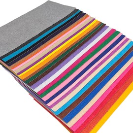Jtnohx Self Adhesive Felt Sheets, Adhesive Backed Felt, 33 Pcs 4" x 8" Felt Adhesive, 33 Colors Sticky Back Stiff Felt for Crafts DIY Sewing School Projects Decoration