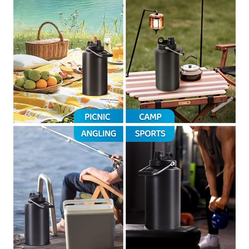 Gallon Water Jug,Insulated Water Bottle, 1 Gallon Jug with Handle,