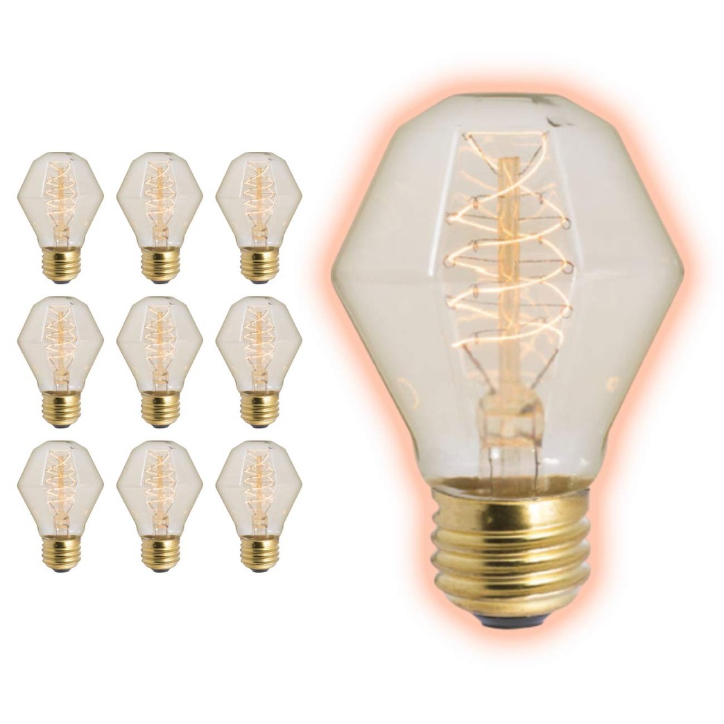 4O Watt Nostalgic Gem Light Bulbs | Incandescent Medium E26 Base 2200K Warm White Gem | 130 Lumens 3000 Average Lifespan | 10 Pack by GoodBulb