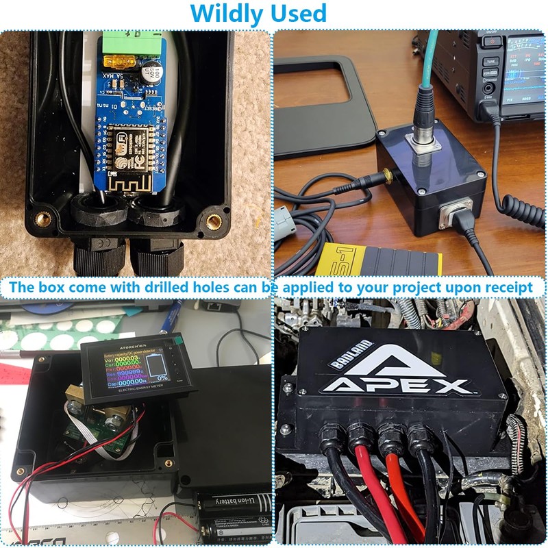 Otdorpatio Outdoor Waterproof Junction Box IP67 Project Box ABS Black