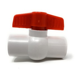 3/4" PVC Ball Valve Socket Schedule 40, Slip Quarter-Turn T-Handle White Compact Ball Valve Water Shut-off Valve Inline PVC (3/4") Valvula Llave de Bola Plastica Sin Rosca