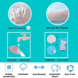 Fix Tubular Net Bandage (Size 3) – 10 Yard Roll - Plus Pair of Medical Scissors - Elastic Net Wound Gauze Dressing –Fits Hands, Feet, Small Arms and Calves