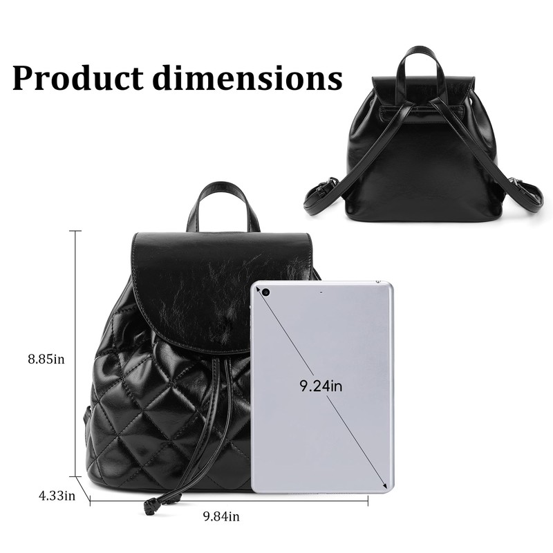Goinsound Quilted Mini Backpack for Women, Vegan Leather Convertible Backpack