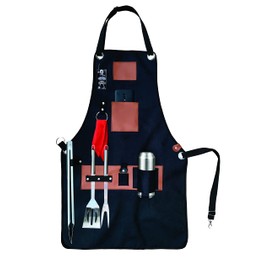 Don Pablo Mandil Parrillero con porta Cerveza- Delantal Unisex para Cocina, Chef, Barbacoa y Asador.(Marrón)