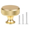 sdhiiolp 10 Pcs Cabinet Knobs Matte Gold Metal Round Knurled