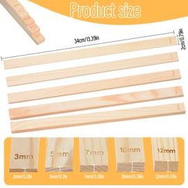 10PCS Pottery Rolling Guide Sticks, Wooden Pottery Clay Rolling Pin Thickness Guides Mud Stick Clay Tools for Precise Polymer Control (5 Sizes)