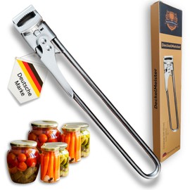 Lidmeister Stainless Steel Lid Opener, Extra Long Lever, Very Non-Slip, Adjustable, Multifunctional, Glass & Screw Lid Opener, Adjustable Opening Aid, Optimised Design for Seniors