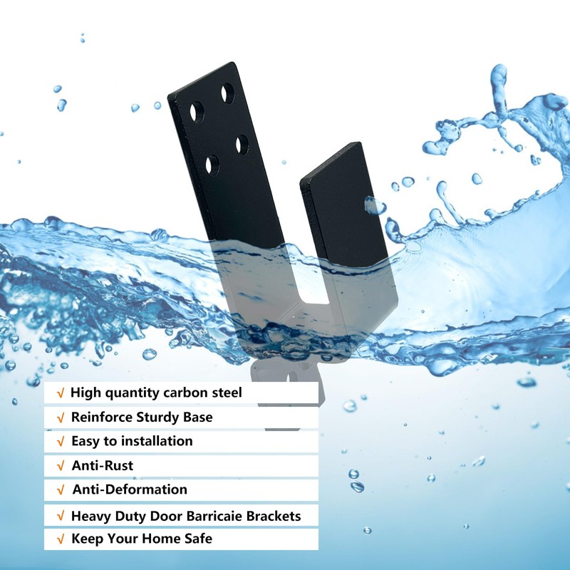 2 Pack Door Barricade Brackets Heavy Duty Door Security Brackets