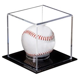 Better Display Cases Clear Acrylic Baseball or Tennis Ball Display Case with Black Base (A057/B23)