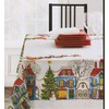 Benson Mills Christmas Village Tablecloth with Santa and Sleigh Textured