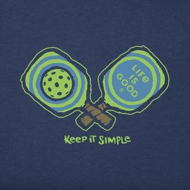 Life is Good Men's Keep It Simple Pickleball Short Sleeve Crusher Tee (3X-Large, Darkest Blue)