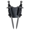 HiiFeuer Medieval Faux Leather Embossed Double Back Sword Frog, Adjustable
