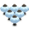 Cjueiom 12 Pack Ceramic Drawer Knobs, Baby Blue Vintage Cupboard