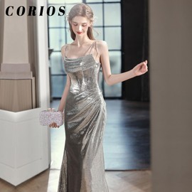 CORIOS Women's Pearl Clutch Bag Luxury Sequins Evening Bag Wedding Bridal Purse Rhinestone Purse Bag Elegant Handbag Chain Shoulder Bag Evening Party Purse Shoulder Bag, silver