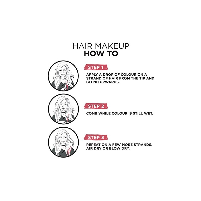 Colorista Hair Makeup Temporary Brunette Hair Colour, Choc Rose