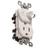 Leviton Combination, 15 Amp, 120 Volt AC Toggle Switch, and