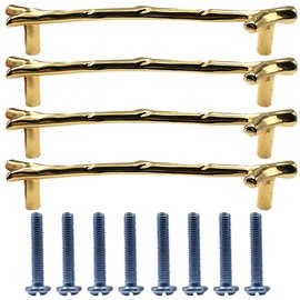 Liujiami Cabinet Cupboard Pulls Handle - 4/5pcs Branch Decorative Cabinet Knobs Drawer Wardrobe Door Handle Zinc Alloy Garden Retro Hotel Branch Handle