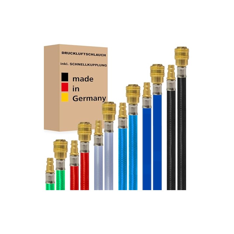 Compressed Air Hose with Quick Coupling (1/4 Inch) Pressure Hose