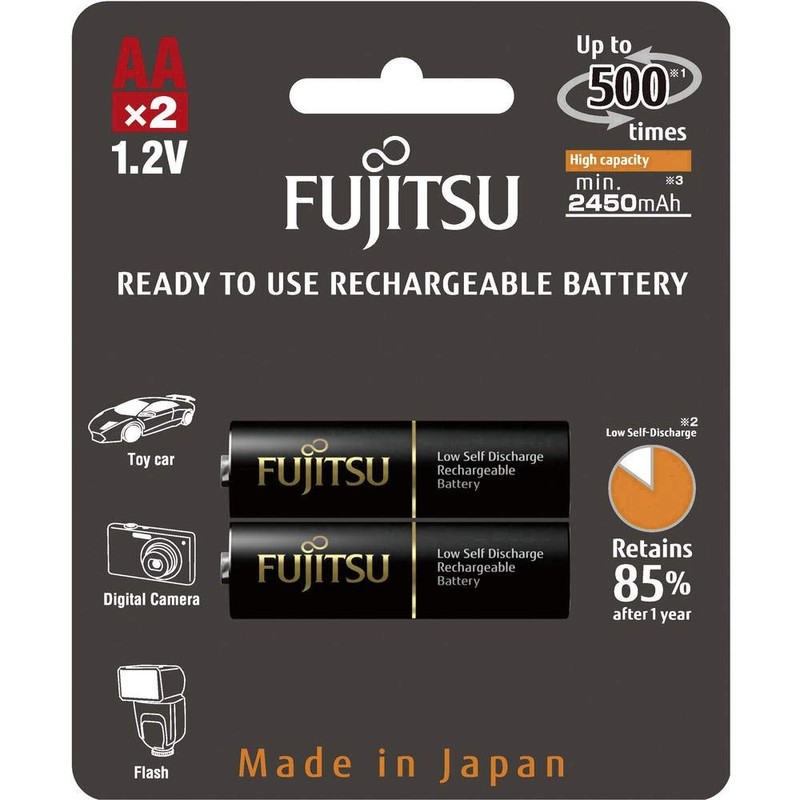 Fujitsu AA Ready to Use Rechargeable High Capacity Battery, 1.2