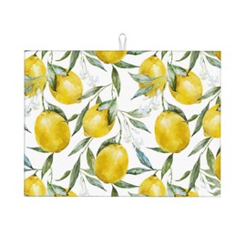 Lemon Dish Drying Mat 18x24 For Kitchen Counter Absorbent Microfiber Dishes Pad Dish Drainer Rack Mats Fast Dry Kitchen Accessories