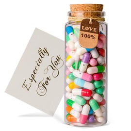 Long Distance Gifts For Girlfriend/Boyfriend - 100pcs Capsule Letter Message in Bottle - Cute Romantic Sentimental Love Notes