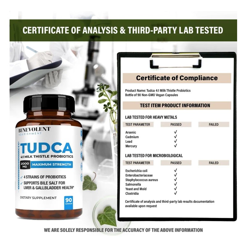 Tudca 2000 Mg Con 90 Caps Limpieza Y Detox Hecho