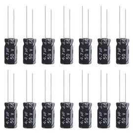 ALLECIN 4.7uF 50V 5x11mm Electrolytic Capacitor 4.7 UF MFD 50 Volt 0.2x0.43in Aluminum Capacitors (Pack of 15)