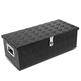 30 x 13 x 10 Inches Aluminum Pickup Truck Bed Trailer Key Lock Storage Tool Box (Black)