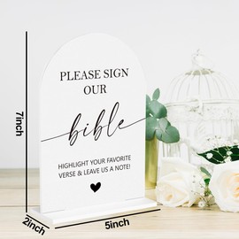 Bible Guestbook Sign, Wedding Engagement Bridal Shower Decor for Ceremony Party Reception Table Desk Decor Acrylic Sign