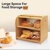 Thalomely Bread Box for Kitchen Countertop, Double Layer Bamboo Bread