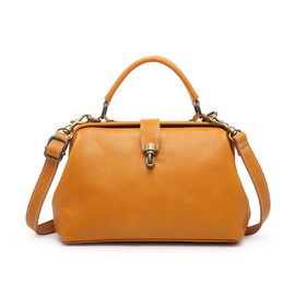 AKIYAMA Handbag, Shoulder Bag, Clasp Bag, Genuine Leather, Nume Leather, Cross-Handled, 2-Way Style, Mother's Day, Gift 4 Colors, Camel