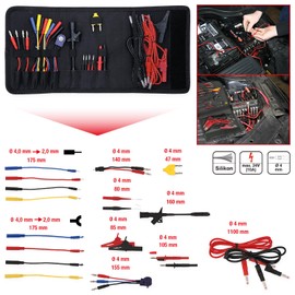 KS Tools 150.0895 12/24 V Diagnostic Test and Measurement Cable Set, 25 Pieces