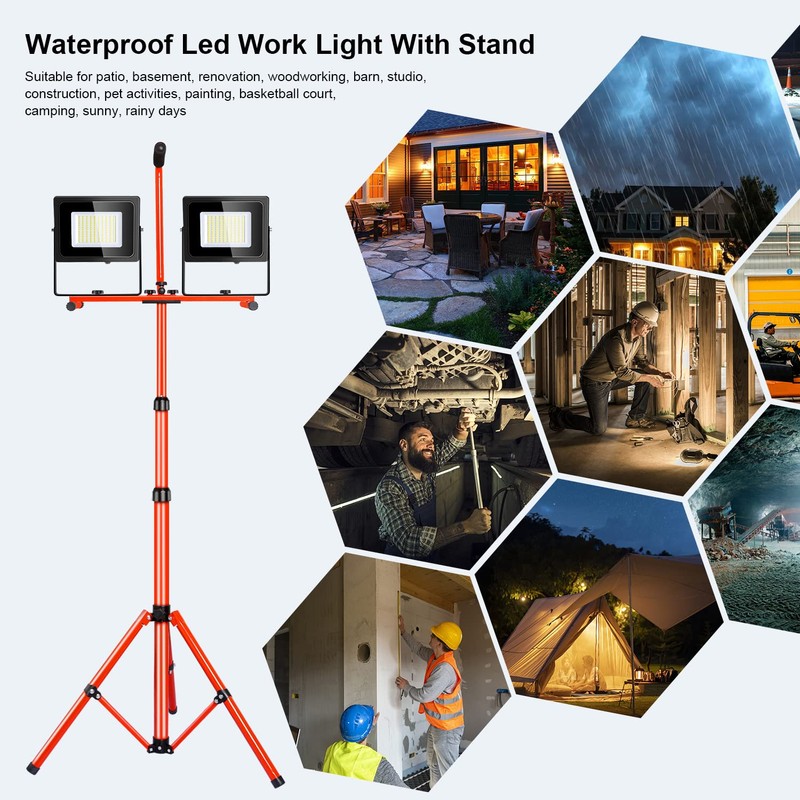 LEDMO 26000 Lumen Led Work Light with Tripod Stand 200W